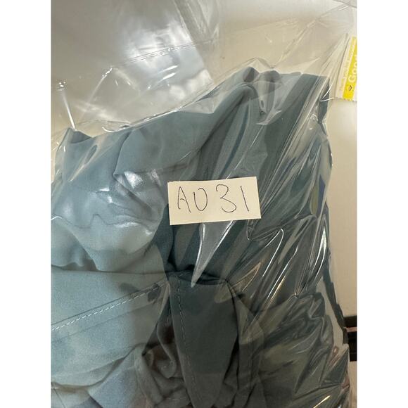 Halara NWT Sz L Breezeful Flowy Midi Dress Blue High Low Strappy - Picture 5 of 5